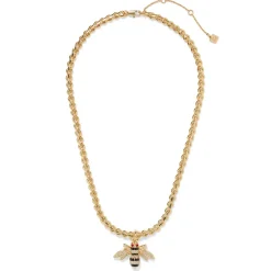 Jeweled Bee Pendant Necklace