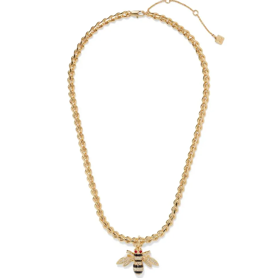 Jeweled Bee Pendant Necklace