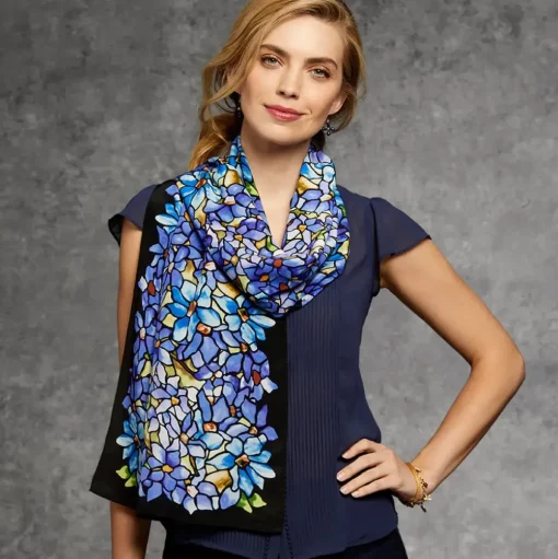 Louis C. Tiffany Clematis Oblong Silk Scarf