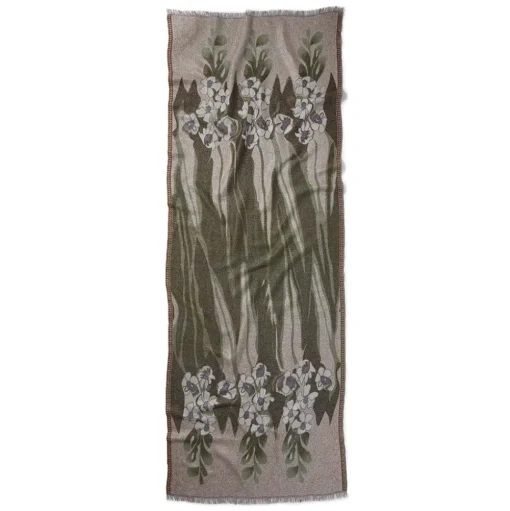 Louis C. Tiffany Gladioli Wool-Blend Shawl