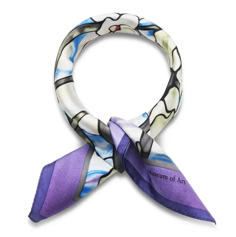 Louis C. Tiffany Magnolias And Irises Silk Neckerchief