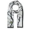 Louis C. Tiffany White Magnolia Oblong Silk Scarf