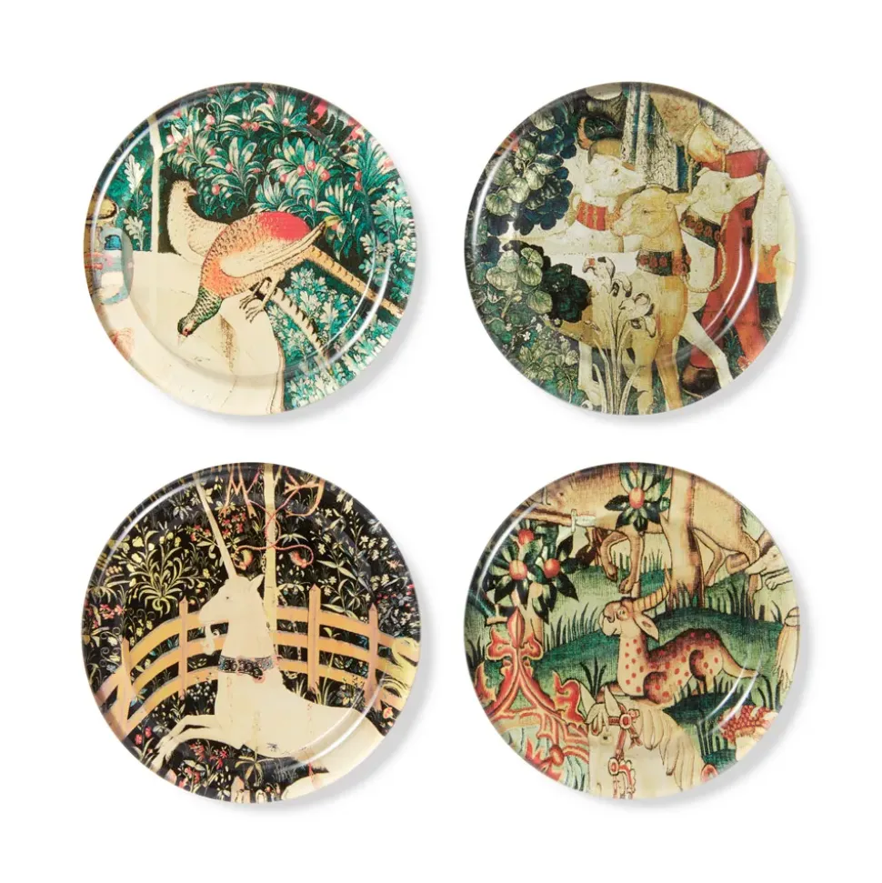 Medieval Creatures Glass Coasters