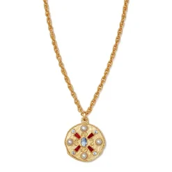Medieval Stone Medallion Pendant Necklace