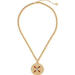 Medieval Stone Medallion Pendant Necklace