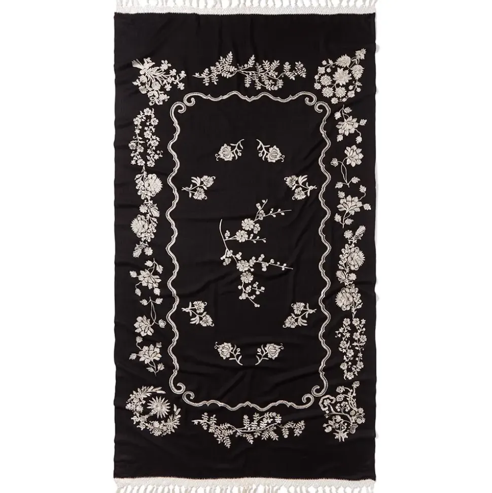 Met Florals Embroidered 50Th Anniversary Shawl