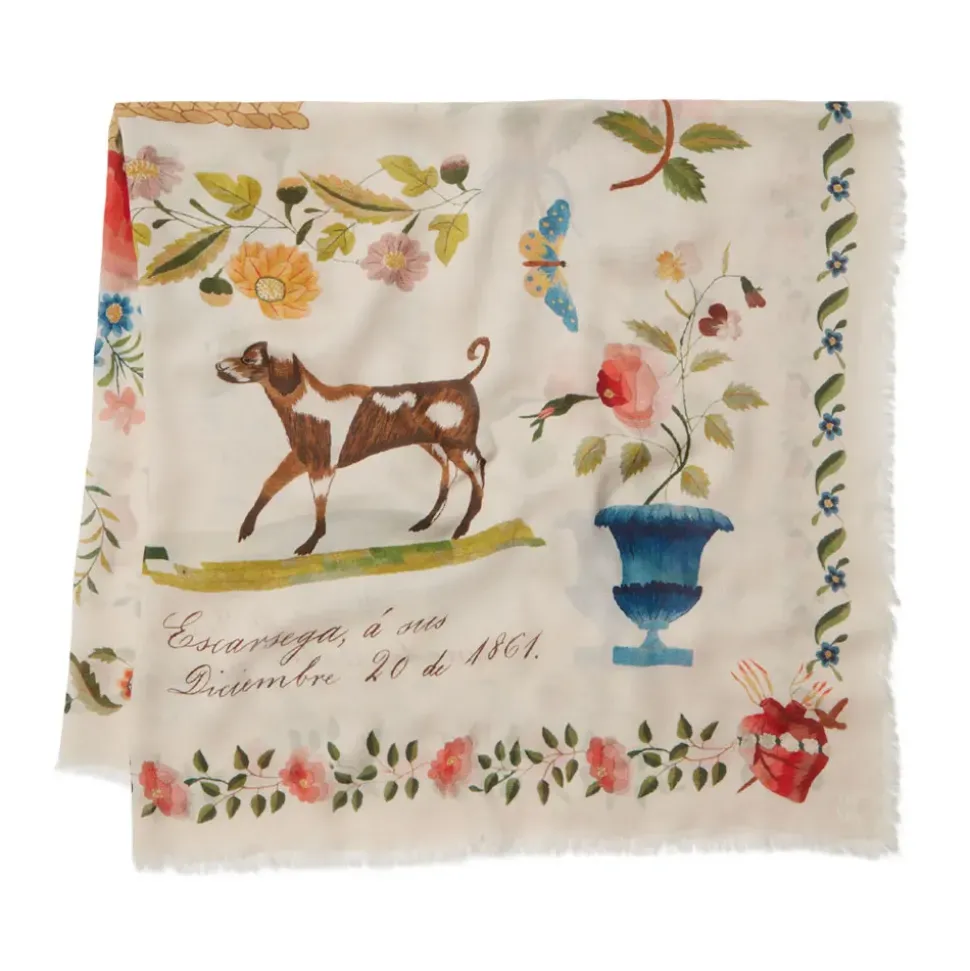 Mexican Sampler Square Cashmere-Blend Scarf