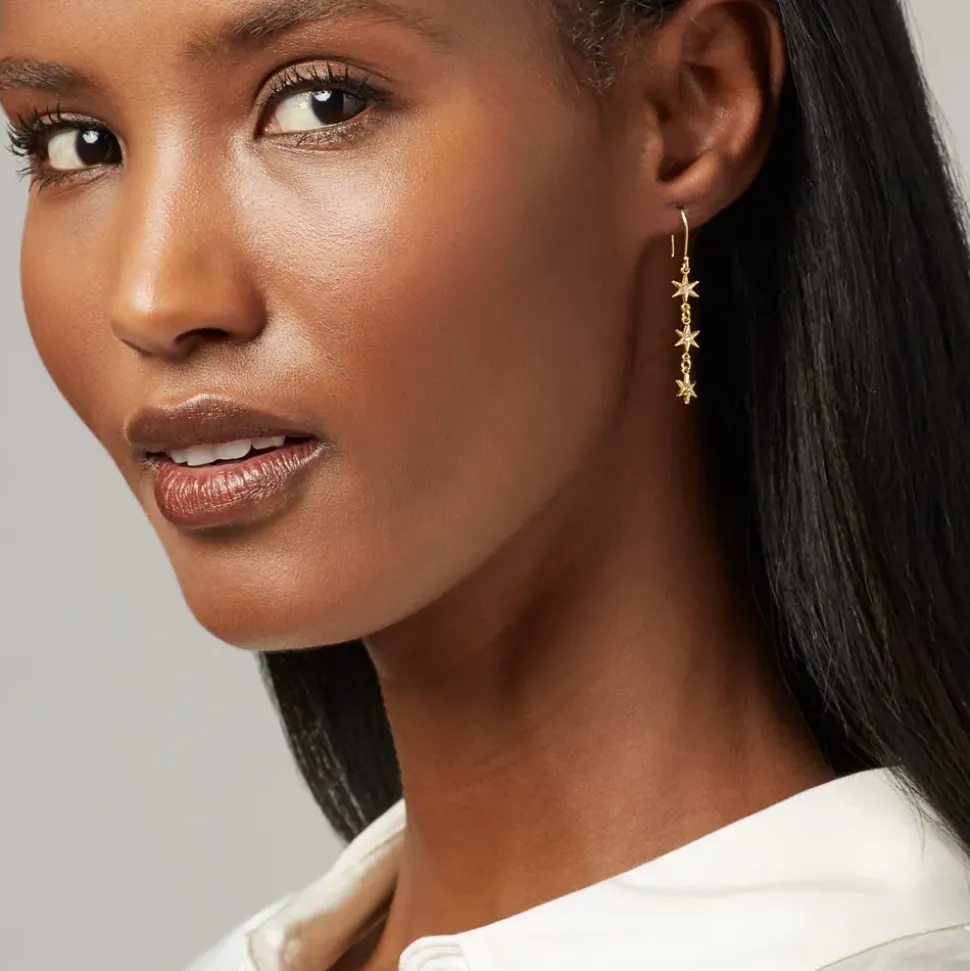 Moon And Stars Drop Earrings
