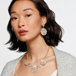 Mother-Of-Pearl Mosaic Statement Necklace