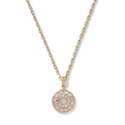 Mother-Of-Pearl Mosaic T-Bar Pendant Necklace