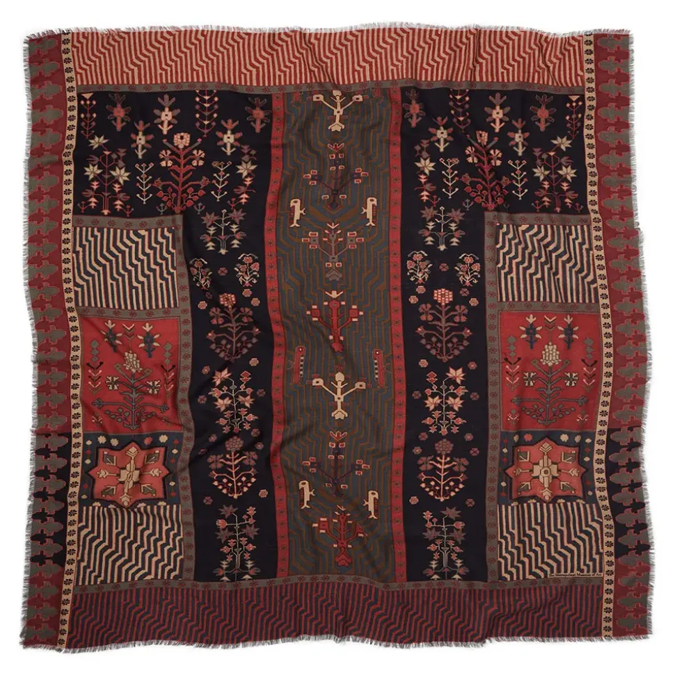 Persian Garden Oversize Square Wool Scarf