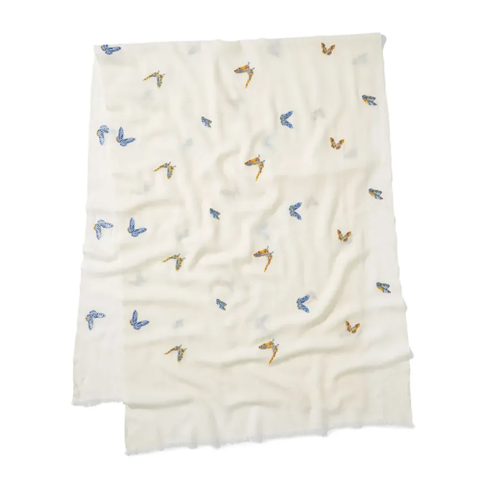 Qing Embroidered Butterflies Oblong Scarf
