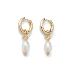 Royal Tudor Small Hoop Earrings With Pearls