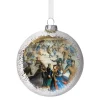 Skating In Central Park Glass Disc Ornament
