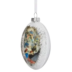 Skating In Central Park Glass Disc Ornament