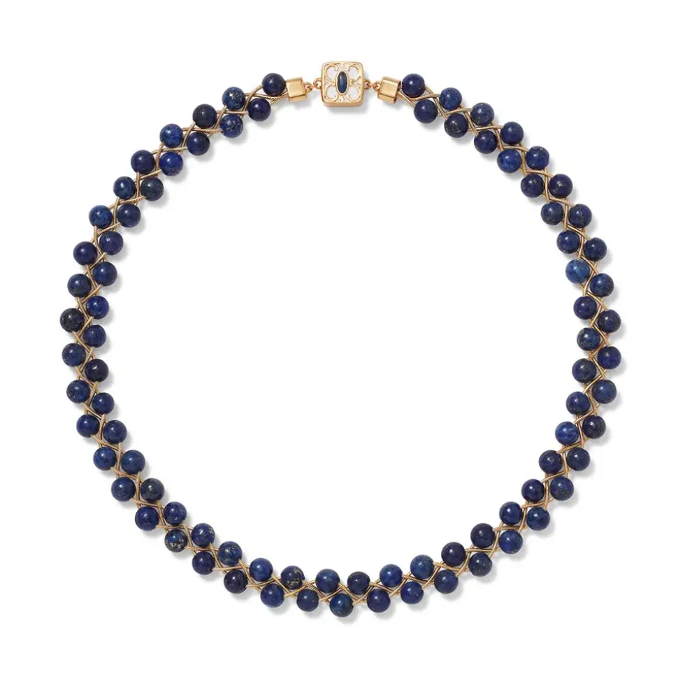 Spanish Baldric Lapis Braided Necklace