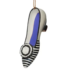 Striped Evening Slipper Shoe Ornament