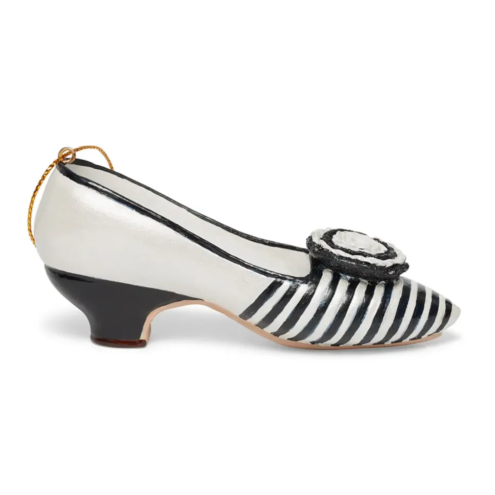 Striped Evening Slipper Shoe Ornament