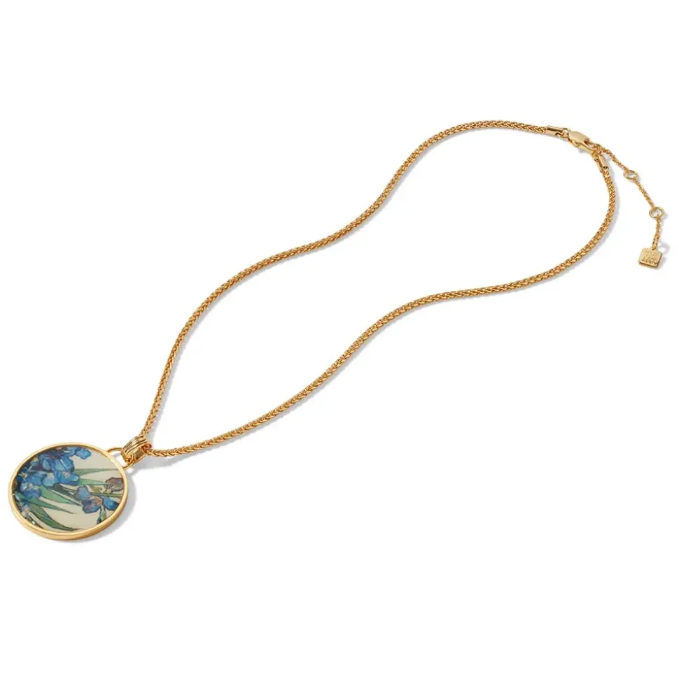 Van Gogh Irises Enamel Pendant Necklace