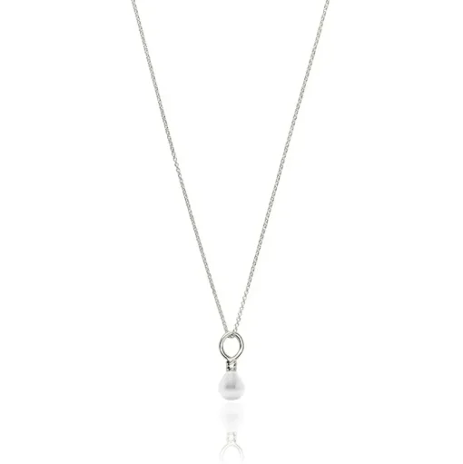 Venus Pearl Silver Pendant Necklace, White