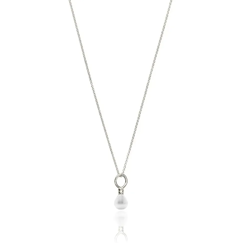 Venus Pearl Silver Pendant Necklace, White