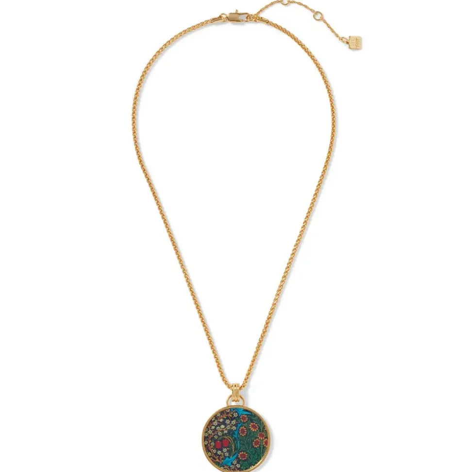 William Morris Blackthorn Enamel Pendant Necklace