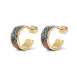 William Morris Blackthorn Enamel Hoop Earrings