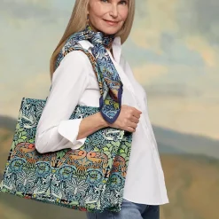 William Morris Peacock And Dragon Oversize Structured Tote