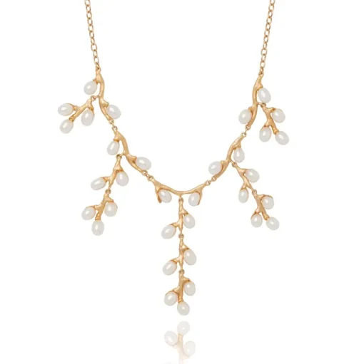 Willow Catkins Pearl Bib Necklace