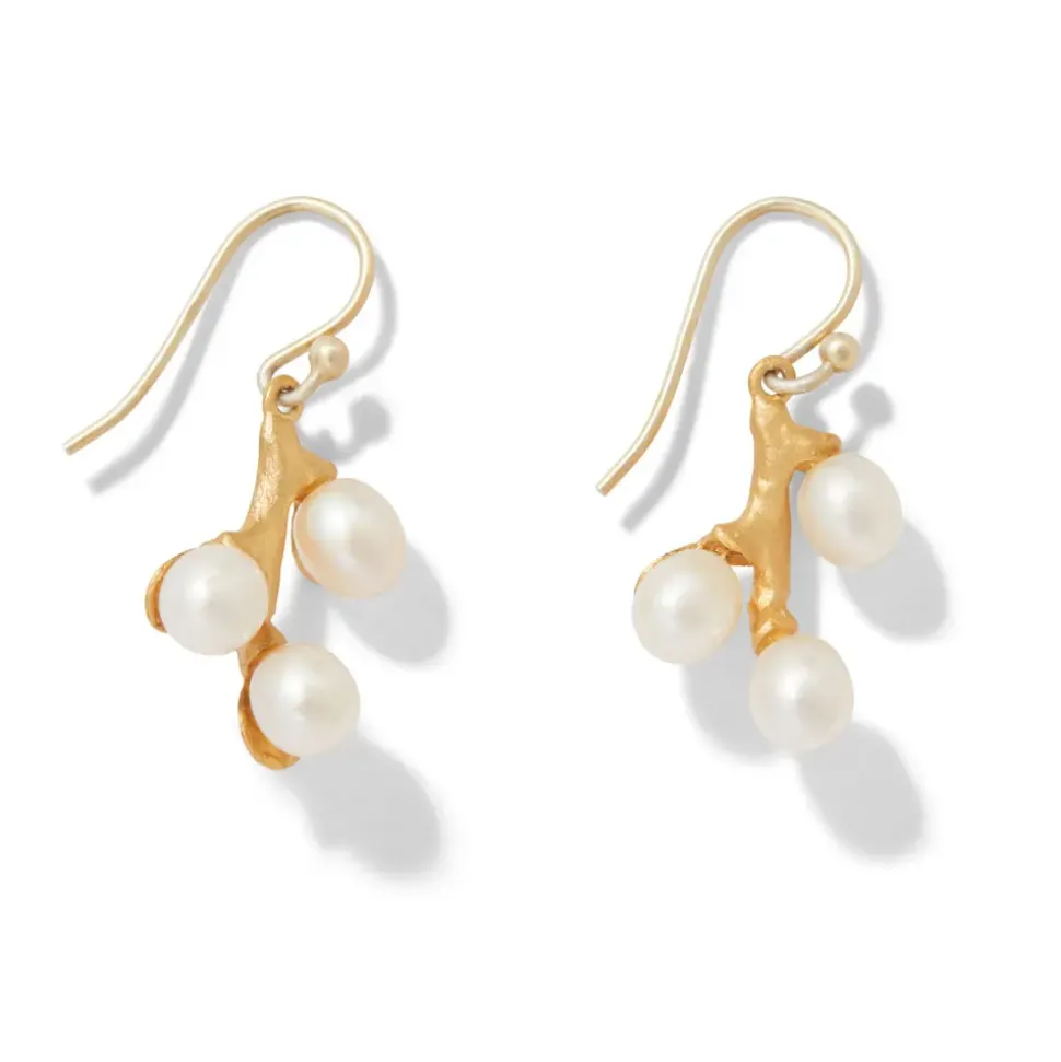 Willow Catkins Pearl Bib Necklace And Drop Earrings Set