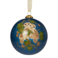 Winter Birds Hand-Painted Glass Ornament Set
